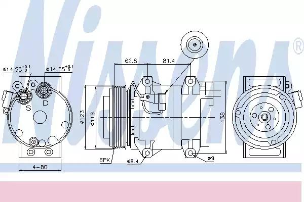 Компресор кондиціонера volvo xc70/xc90 2.4-4.4 97-14 89070 NISSENS