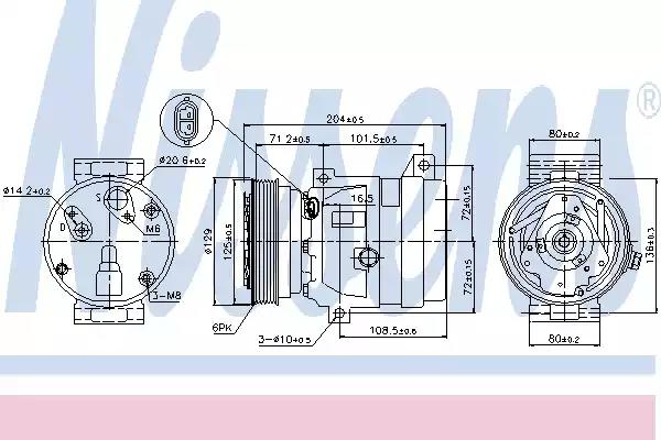 Компрессор кондиционер 89121 NISSENS