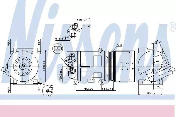 Компресор denso 10p17c [oe 55194880] 89202 NISSENS