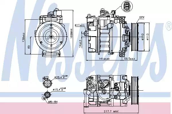Компресор кондиціонера first fit 89223 NISSENS