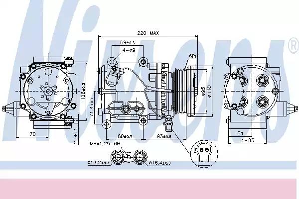 Компрессор кондиционера first fit 89228 NISSENS
