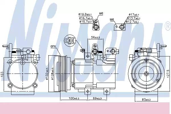 Компресор кондиціонера santa fé i/magentis i gd ms 2.0-2.5 01-06 89238 NISSENS