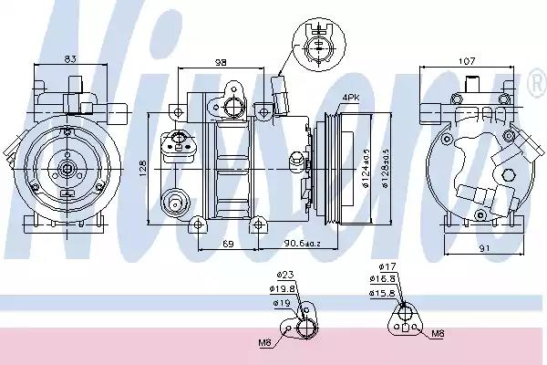Компресор hy i3007-2.0 i 16v+[oe 977012h100] 89273 NISSENS