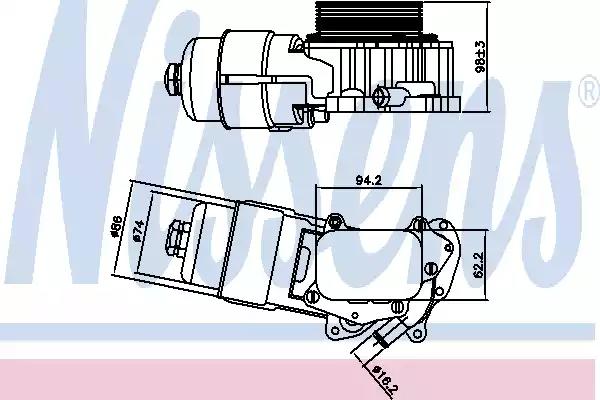 Радіатор масляний з корпусом масляного фільтра 90703 NISSENS