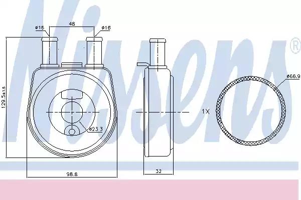 Масляный радиатор двигательное масло 90704 NISSENS
