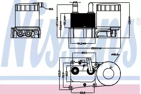 Nissens ford масляний радіатор з корпусом transit connect 1.8tdci 02- 90706 NISSENS