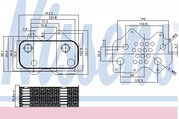 Масляный радиатор двигательное масло 90712 NISSENS
