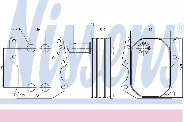 Радіатор масла transit 2.2-3.2 tdci 06- 90723 NISSENS