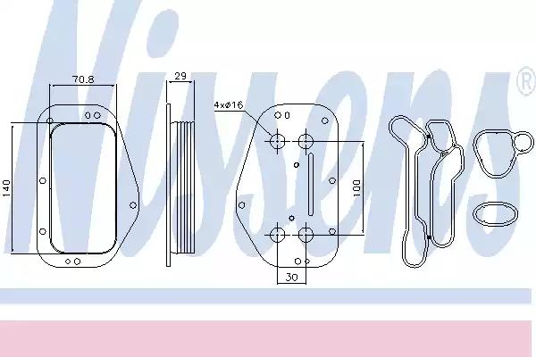 Радіатор масла aveo/kalos/astra/zafira 1.4-1.8 05- 90741 NISSENS