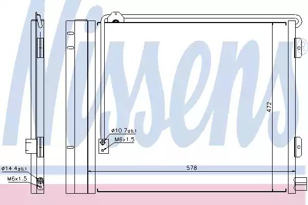 Конденсатор, система кондиціонування повітря 940179 NISSENS