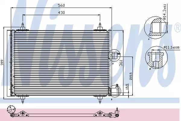 Радиатор кондиционера 94542 NISSENS