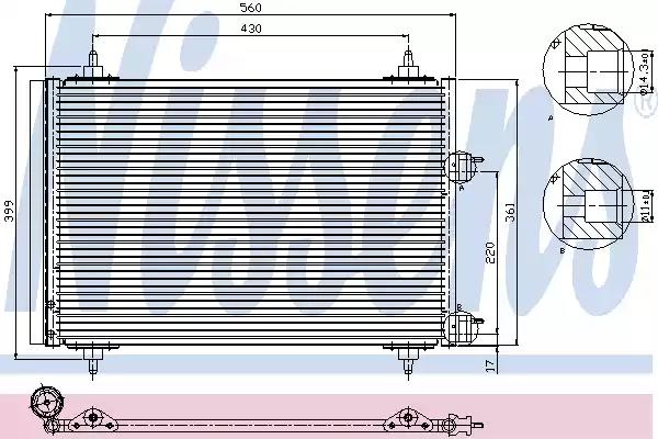 Nissens peugeot радіатор кондиціонера конденсатор 307 94570 NISSENS
