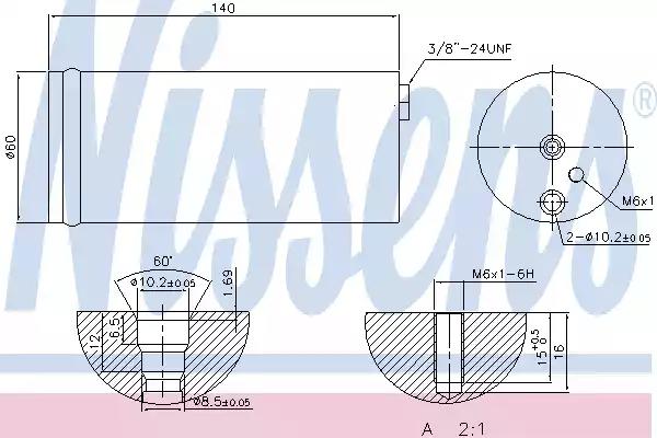 Осушувач ns almera n1600-1.5 i 16v+[oe 92130-4m400] 95405 NISSENS
