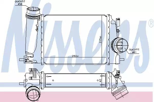 Радіатор інтеркулера qashqai ii/x-trail iii/megane iv/scénic iv j9 1.5-1.6 13- 961120 NISSENS