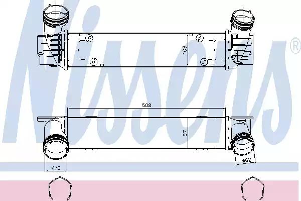 Радіатор інтеркулера bmw 3 e90/e91/e92 2.0 06-13 96480 NISSENS