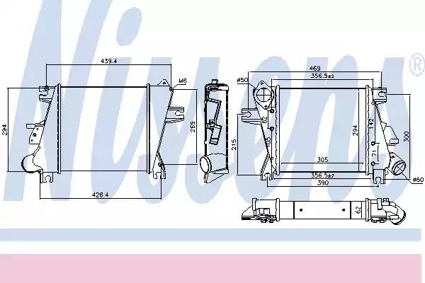 Радіатор інтеркулера x-trail i t30 2.2 01-13 96527 NISSENS