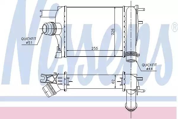 Радіатор інтеркулера logan/sandero/stepway ii/duster hm 1.5 dci 08- 96529 NISSENS