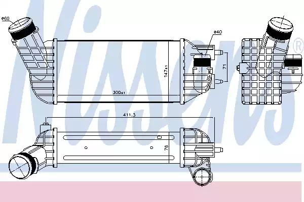 Охолоджувач наддувального повітря 96573 NISSENS