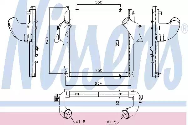 Охолоджувач наддувального повітря 96972 NISSENS