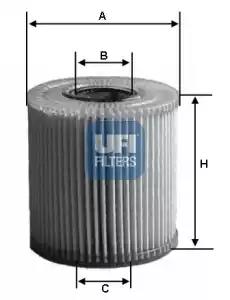Фільтр масляний mb a-klasse w168 97-04 вир-во ufi 2501400 UFI