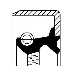 Ущільнювальне кільце вала, маточина колеса 12014351B CORTECO