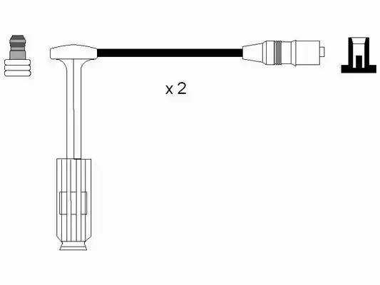 Комплект проводів запалювання mercedes c t-model s202 c w202 clk a208 clk... 0757 NGK