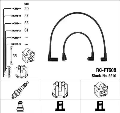 Комплект проводів запалювання fiat fiorino/minivan tipo uno 1.4/1.5/1.6... 8210 NGK