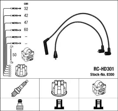 Комплект проводів запалювання hyundai atos 1.0 02.98-12.00 8300 NGK