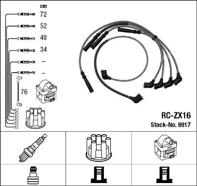Комплект проводів запалювання mazda 626 iii 1.8/2.0 09.87-09.97 9917 NGK