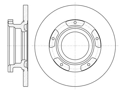 Remsa ford диск гальм. задн.transit 06-  з кільцем abs 6110700 REMSA