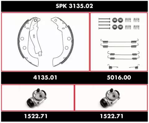 Комплект гальма, барабанне гальмо SPK313502 REMSA