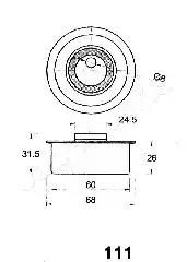 Japanparts nissan натяжний ролик primera 20d 91-94/sunny 20d 11/90- BE111 JAPAN PARTS