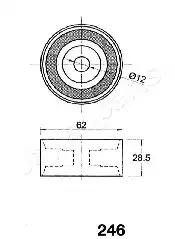 Натяжний пристрій, зубчастий ремінь BE246 JAPAN PARTS
