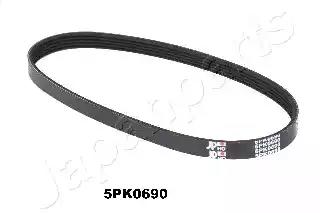 Japanparts ремінь поліклиновий 5pk690 mazda 2 DV5PK0690 JAPAN PARTS
