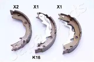 Japanparts hyundai гальмівні щоки accent -10 kia rio 05- GFK18AF JAPAN PARTS