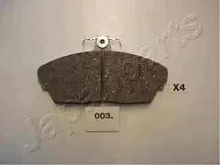 Комплект гальмівних накладок, дискове гальмо PA003AF JAPAN PARTS