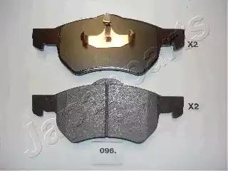 Комплект гальмівних накладок, дискове гальмо PA096AF JAPAN PARTS