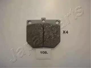 Комплект гальмівних накладок, дискове гальмо PA108AF JAPAN PARTS