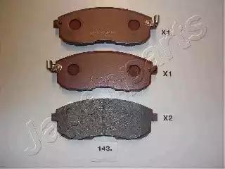 Japanparts nissan гальмівні колодки передн.tiida 04-juke 14-maxima qx PA143AF JAPAN PARTS