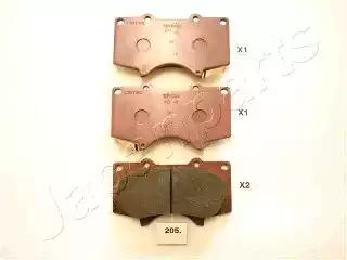 Japanparts toyota гальмівні колодки передн.land cruiser 02-fortunermitsubishi... PA205AF JAPAN PARTS
