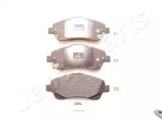 Japanparts toyota гальмівні колодки передн.avensis 03- PA206AF JAPAN PARTS