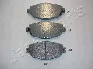 Комплект гальмівних накладок, дискове гальмо PA294AF JAPAN PARTS