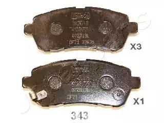 Japanparts mazda гальмівні колодки передн.mazda 2suzukidaihatsu PA343AF JAPAN PARTS