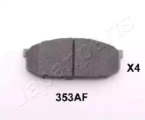 Комплект гальмівних накладок, дискове гальмо PA353AF JAPAN PARTS
