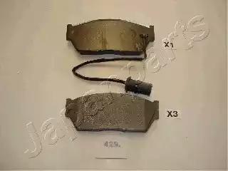 Комплект гальмівних накладок, дискове гальмо PA429AF JAPAN PARTS