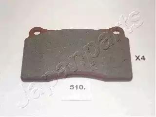 Комплект гальмівних накладок, дискове гальмо PA510AF JAPAN PARTS