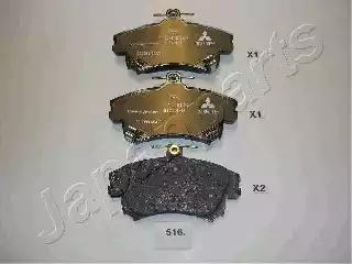 Japanparts mitsubishi гальмівні колодки передні carismacolt 95-volvo PA516AF JAPAN PARTS
