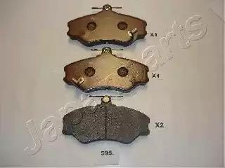 Комплект гальмівних накладок, дискове гальмо PA595AF JAPAN PARTS