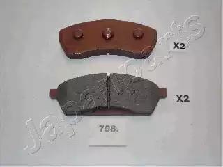 Комплект гальмівних накладок, дискове гальмо PA798AF JAPAN PARTS