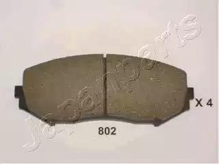 Комплект гальмівних накладок, дискове гальмо PA802AF JAPAN PARTS